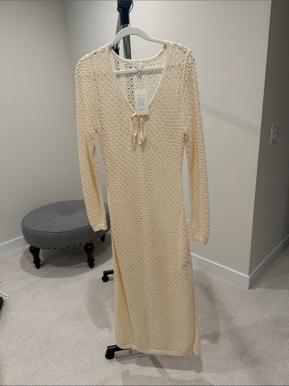 a new day Cream Crochet V-Neck Swimsuit Cover Up